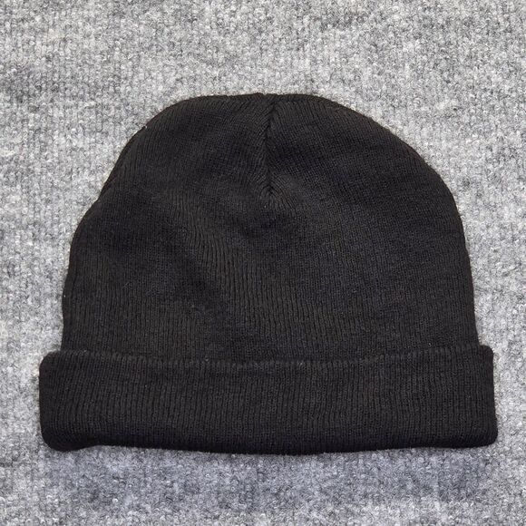 Spirit Halloween Beanie Hat Fitted Mens One Size Black POW Comic Cuffed Knit - Picture 2 of 6